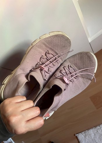 Lila Bağcıklı Bez Spor Ayakkabı - Görsel 5