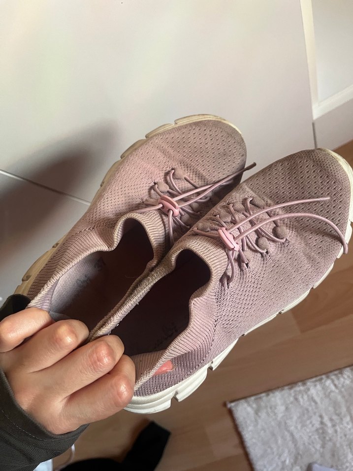 Lila Bağcıklı Bez Spor Ayakkabı - Görsel 2