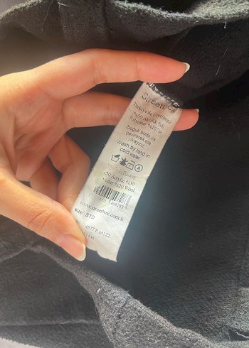 Siyah Kaşe Kumaş Tote Omuz Çantası - Görsel 4