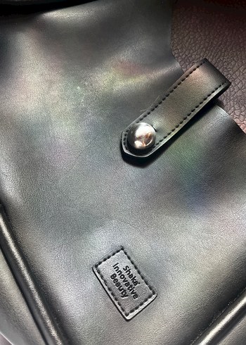 Siyah Deri Tokalı Kadın Çanta - Görsel 3