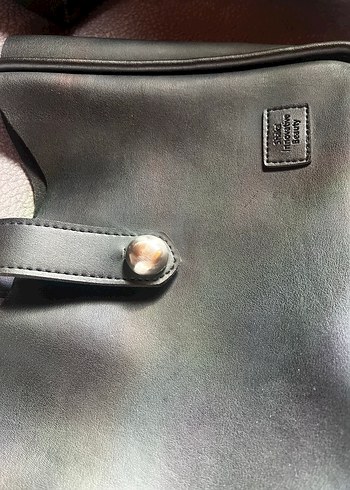 Siyah Deri Tokalı Kadın Çanta - Görsel 6