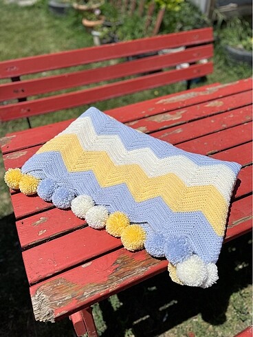 Beden çeşitli Renk Zigzag desen örgü baytaniye