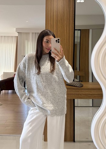universal Beden bordo Renk Bordo Oversize Triko Kadın Kazak