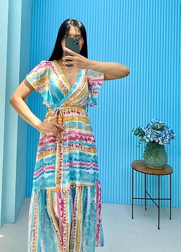 xl Beden Şifon Kumaş Elbisemiz ???? S M L XL Bedenlidir Beli Lastiklidir 
