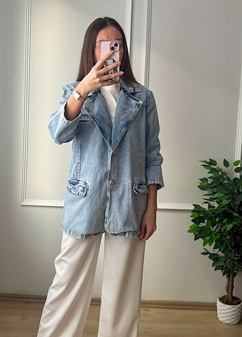 Diğer Cream&Rouge Denim Ceket S M L Bedenli Premium Kalite Kendi Bed