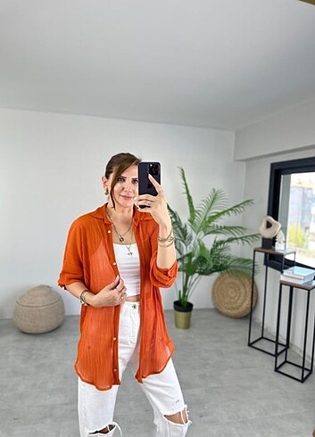 diğer Beden KİREMİT PİLİSELİ SALAŞ GÖMLEK Standart Beden 34 44 Beden arası