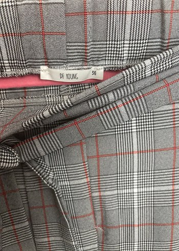 36 Beden gri Renk Beli lastikli kemerli Kumaş Pantolon