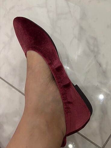 37 Beden bordo Renk Kullanılmamış Nine West babet