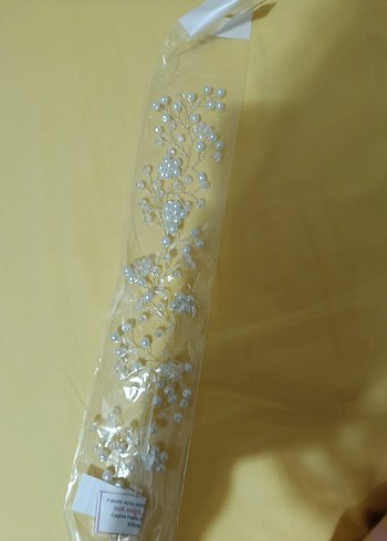 Beyaz Boncuklu Bohem Saç Aksesuarı - Görsel 3