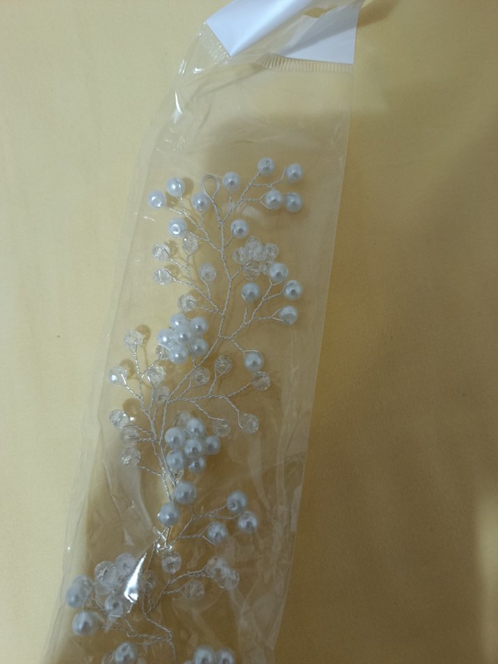 Beyaz Boncuklu Bohem Saç Aksesuarı - Görsel 2