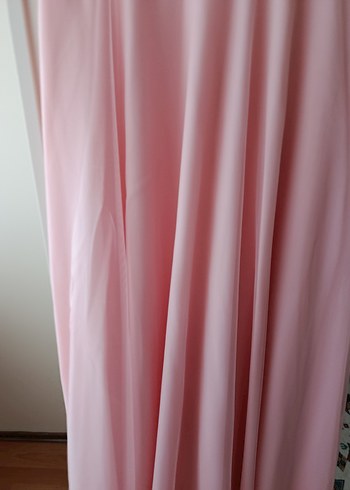 Dantel Detaylı Pembe Midi Abiye Elbise - Görsel 5