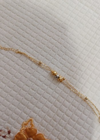 Zincir Detaylı Parlak Altın Kadın Bileklik - Görsel 2