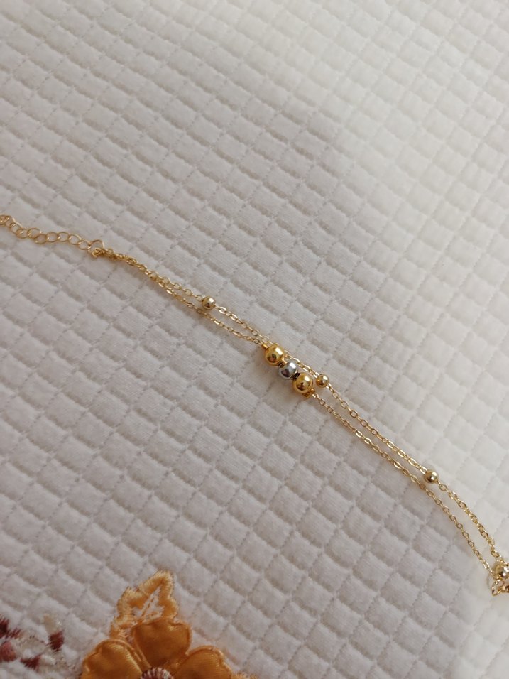 Zincir Detaylı Parlak Altın Kadın Bileklik - Görsel 2