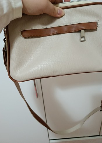 Bej Minimalist Deri Kadın Çanta - Görsel 2