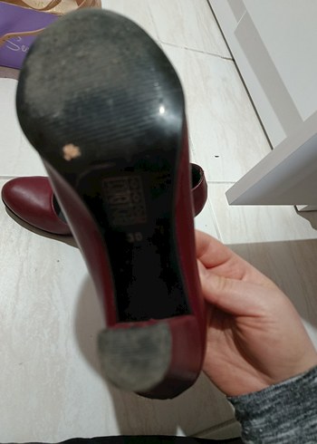 Bordo Stiletto Kadın Topuklu Ayakkabı - Görsel 4