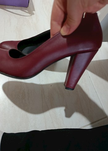 Bordo Stiletto Kadın Topuklu Ayakkabı - Görsel 3