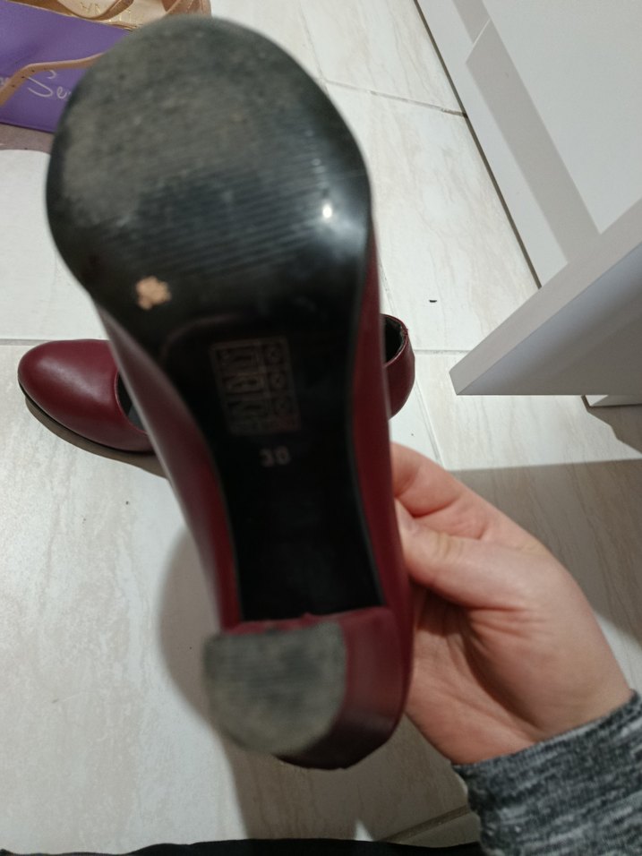 Bordo Stiletto Kadın Topuklu Ayakkabı - Görsel 4