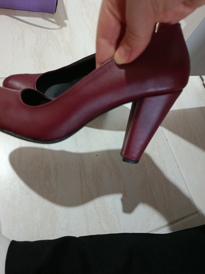 Bordo Stiletto Kadın Topuklu Ayakkabı - Görsel 3