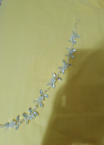 silver Renkli Boncuklu Cam Saç Aksesuarı - Görsel 3