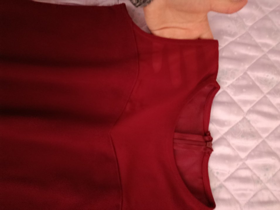 Bordo Uzun  Drapeli Abiye Elbise - Görsel 5