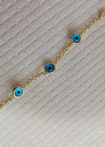Zincir Detaylı Renkli Nazar Boncuğu Bileklik - Görsel 2