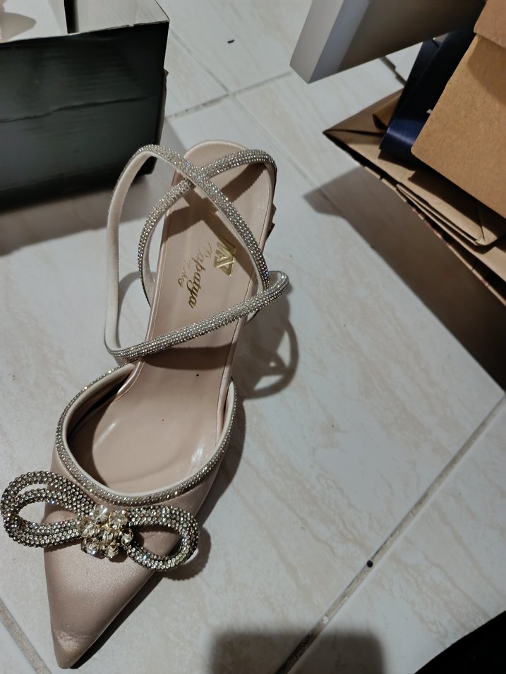 Bej Yılan Desenli Tokalı Stiletto Topuklu Ayakkabı - Görsel 2