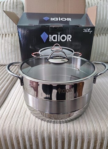 Chef Dior Ametist Derin çelik Tencere 26 cm 7 Lt 