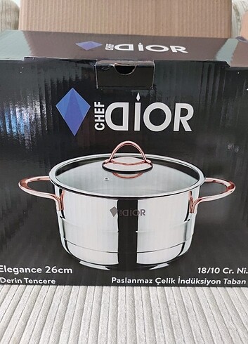 Chef Dior marka 7 litre çelik tencere 
