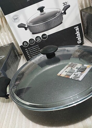 Beden Taşev 30 cm Granit basık pilav tenceresi