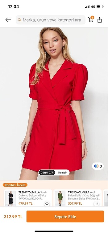 Trendyol & Milla Trendyolmilla kırmızı elbise