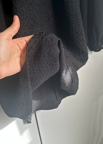 Uzun Kollu, Yüksek Yakalı Siyah Midi Elbise - Görsel 14