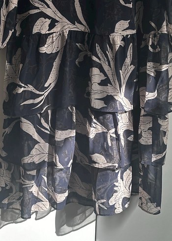 Gri Uzun Kollu Volanlı Bohem Elbise - Görsel 4