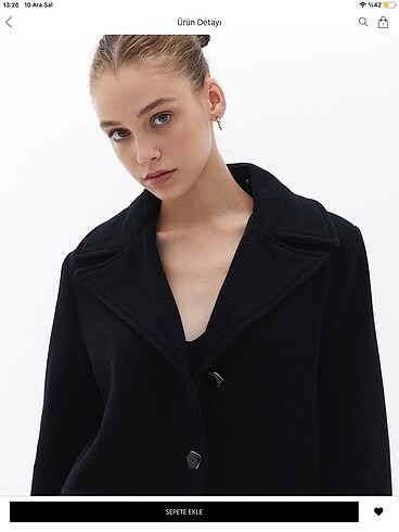 Kaşmir karışımlı yün kaban oxxo - Görsel 15