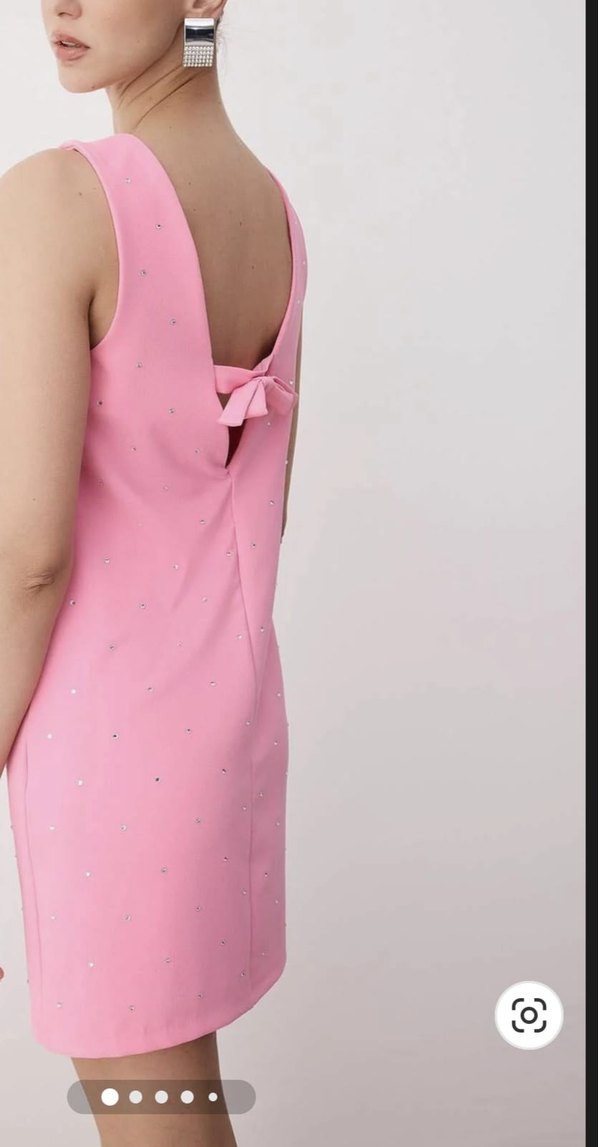 Pembe Straplez Mini Elbise - Görsel 2