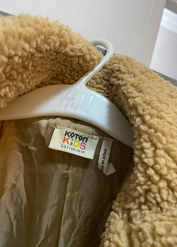 Bej Kısa Peluş çocuk Kaban - Görsel 7
