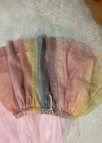 Kız Çocuk Çok Renkli Fırfırlı Tül Etek - Görsel 4