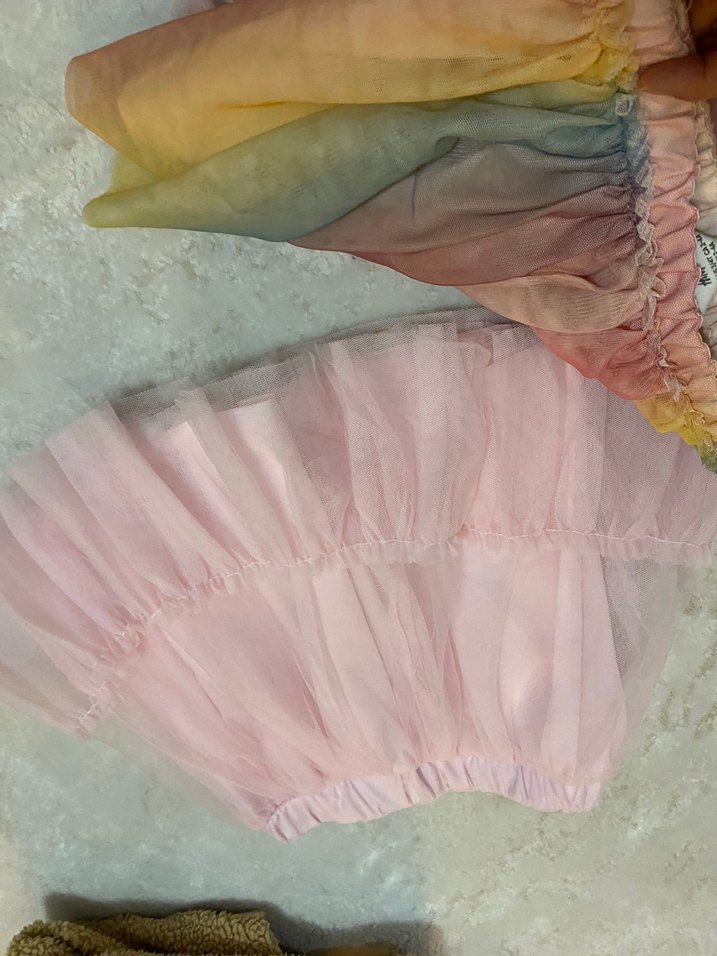 Kız Çocuk Çok Renkli Fırfırlı Tül Etek - Görsel 2