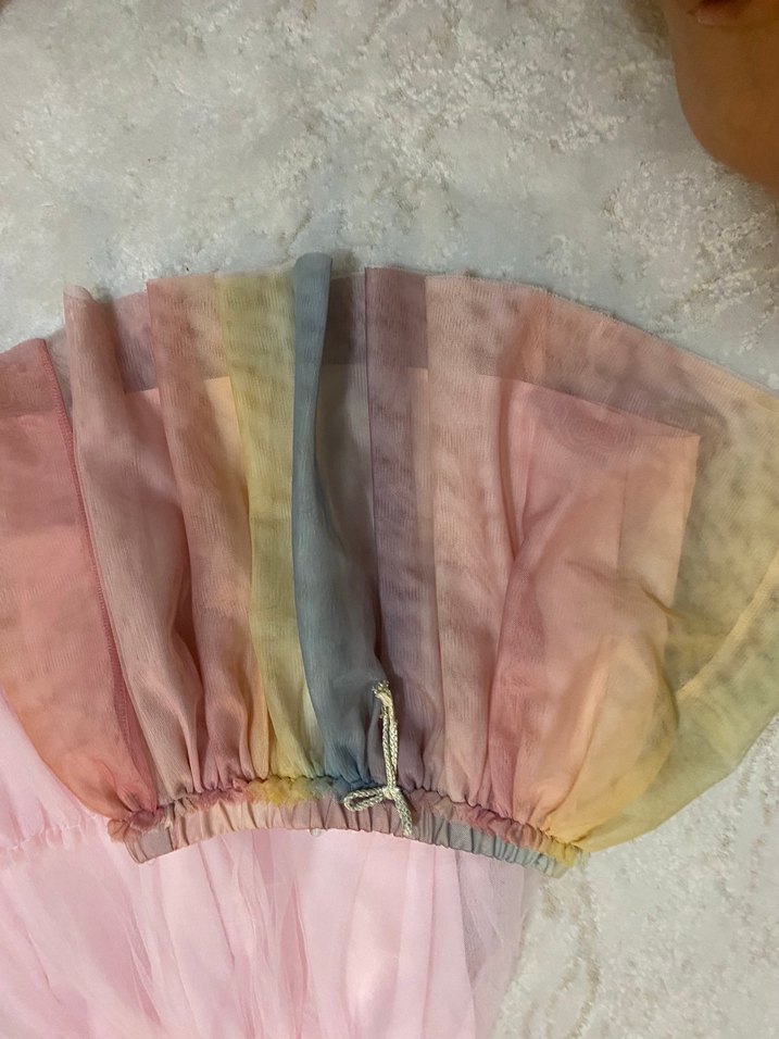 Kız Çocuk Çok Renkli Fırfırlı Tül Etek - Görsel 4