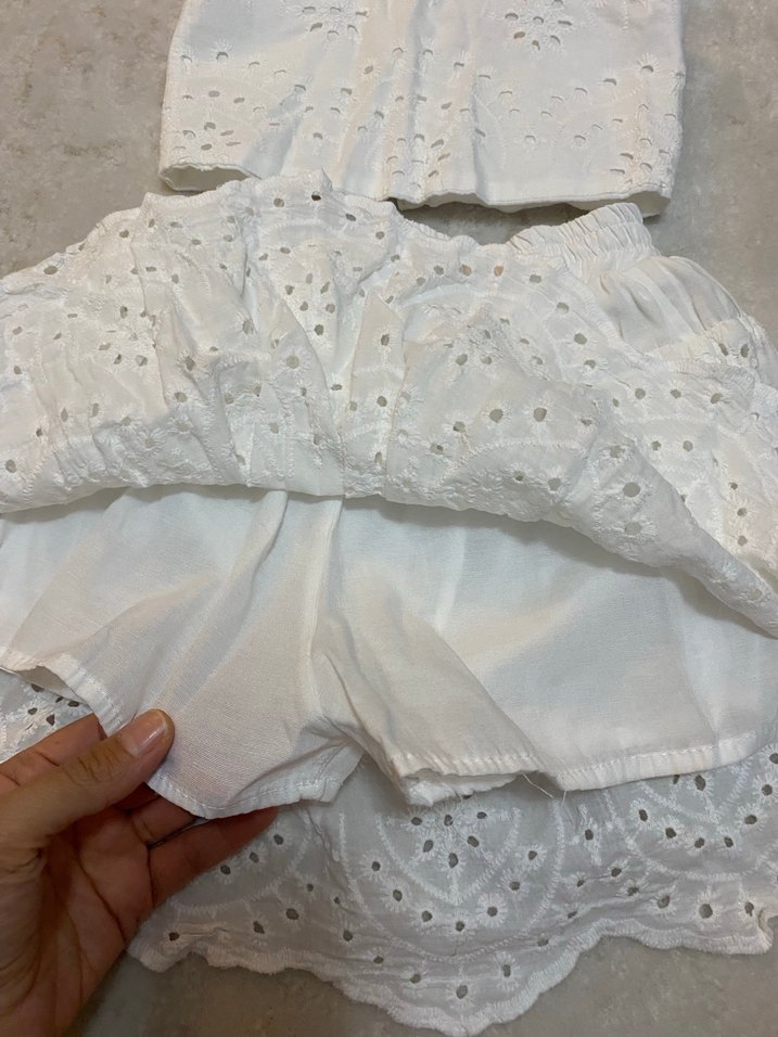 Kız Çocuk Beyaz Dantelli Nakışlı takım - Görsel 3