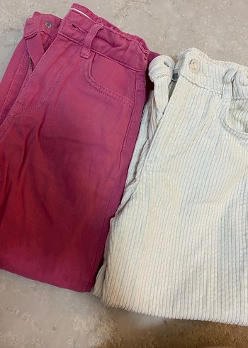 Kızlar için Pembe Pamuklu Bol Kesim Pantolon - Görsel 4