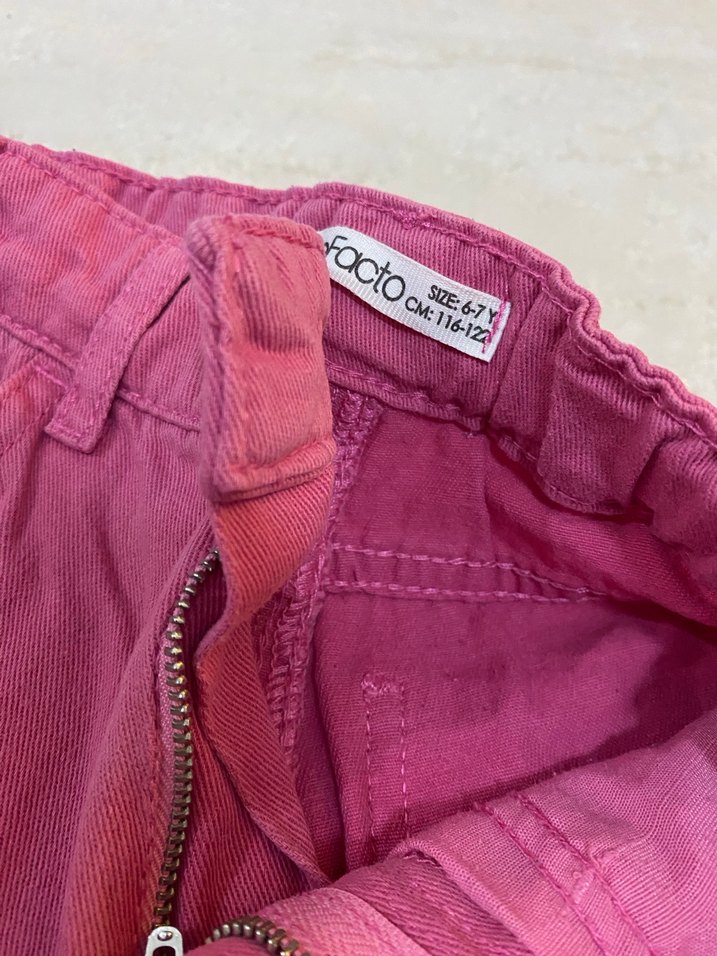 Kızlar için Pembe Pamuklu Bol Kesim Pantolon - Görsel 2