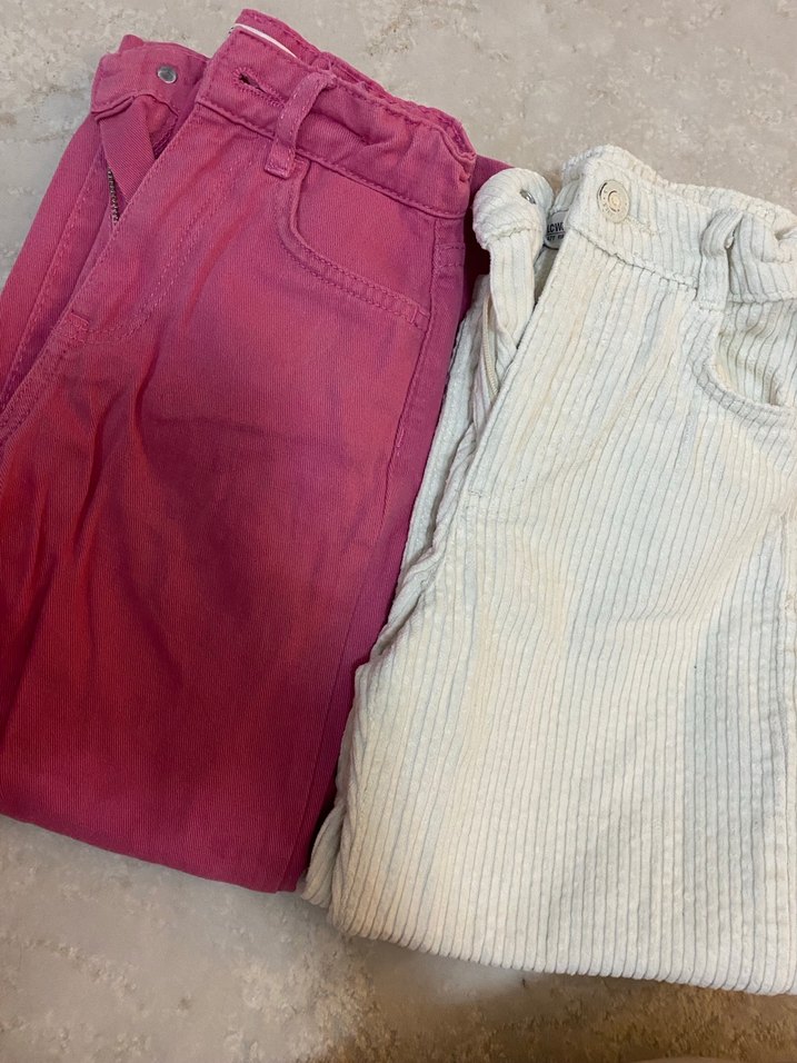 Kızlar için Pembe Pamuklu Bol Kesim Pantolon - Görsel 4