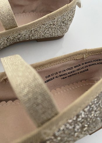 Kız Çocuk Parlak gold Babet Ayakkabı - Görsel 2