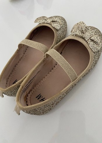 Kız Çocuk Parlak gold Babet Ayakkabı - Görsel 4