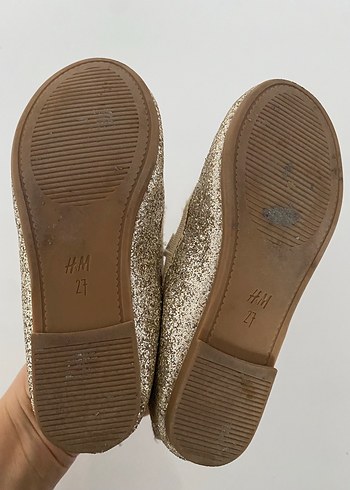 Kız Çocuk Parlak gold Babet Ayakkabı - Görsel 6