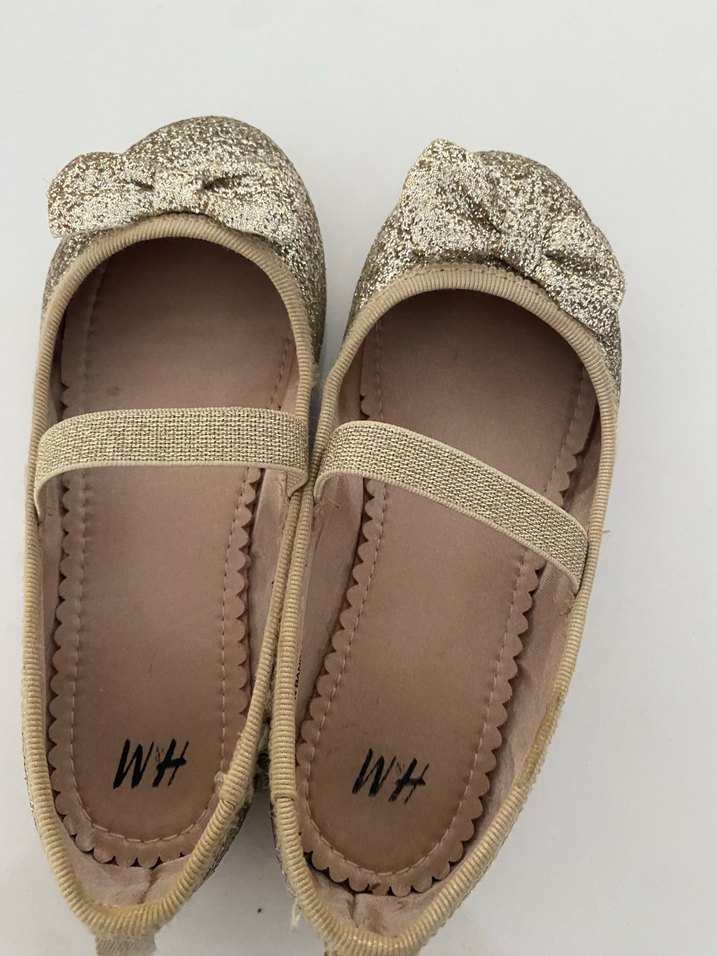 Kız Çocuk Parlak gold Babet Ayakkabı - Görsel 3