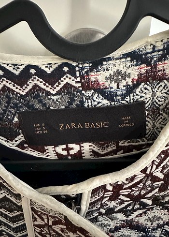 Zara Zara Desenli Bohem Kadın Triko Ceket