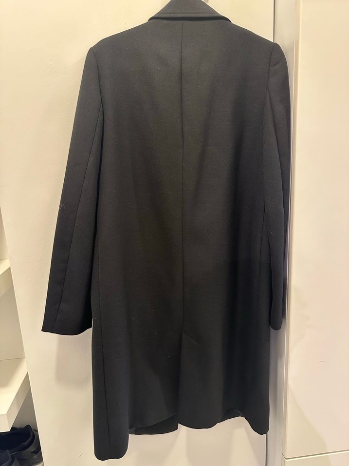 Zara Siyah Düğmeli Midi Kadın Klasik Ceket - Görsel 2