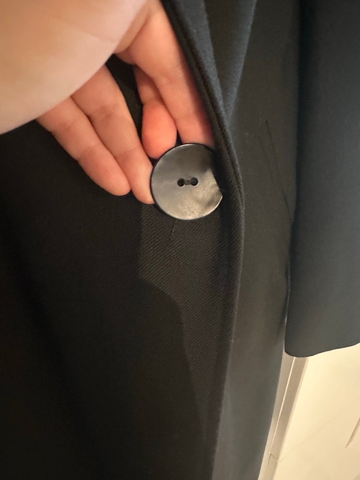 Zara Siyah Düğmeli Midi Kadın Klasik Ceket - Görsel 3