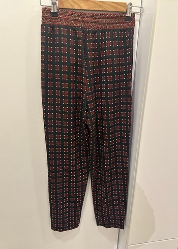 Zara Kadın Çok Renkli Bol Kesim Kumaş Pantolon - Görsel 4